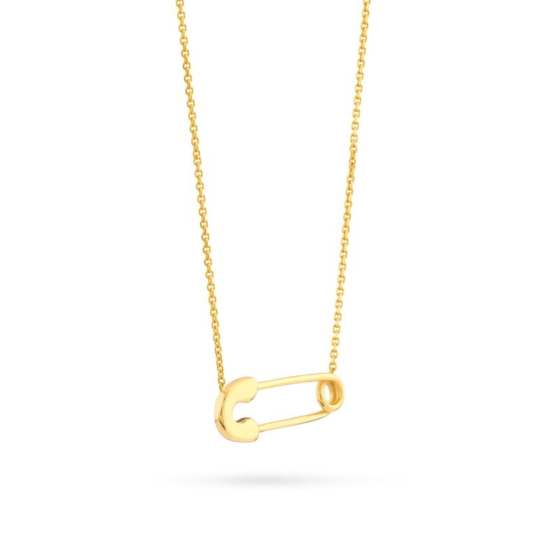 Main Image 2 of Safety Pin Necklace in 14K Gold