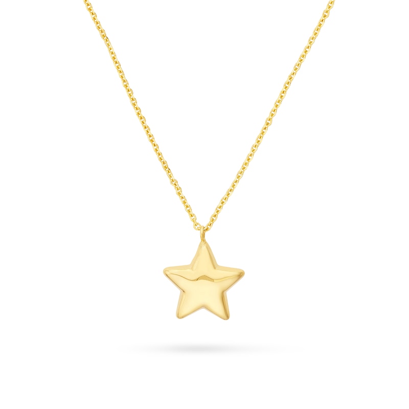 Main Image 1 of Puffed Star Pendant in 14K Gold