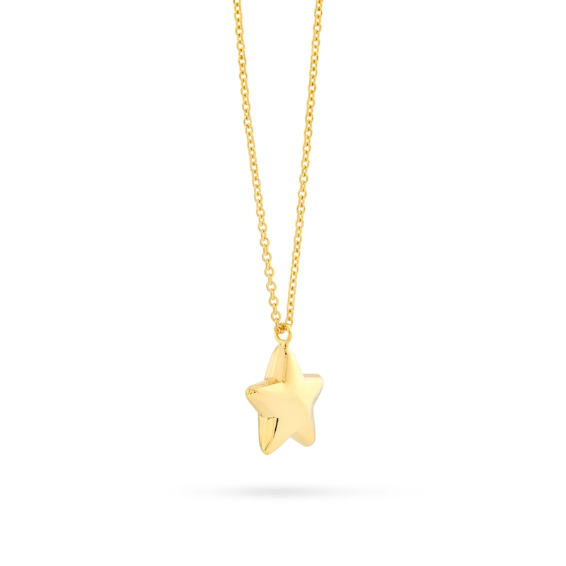 Main Image 2 of Puffed Star Pendant in 14K Gold