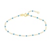 Thumbnail Image 1 of Turquoise Enamel Bead Station Chain Bracelet in 14K Gold - 7.5”