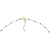 Thumbnail Image 2 of Turquoise Enamel Bead Station Chain Bracelet in 14K Gold - 7.5”