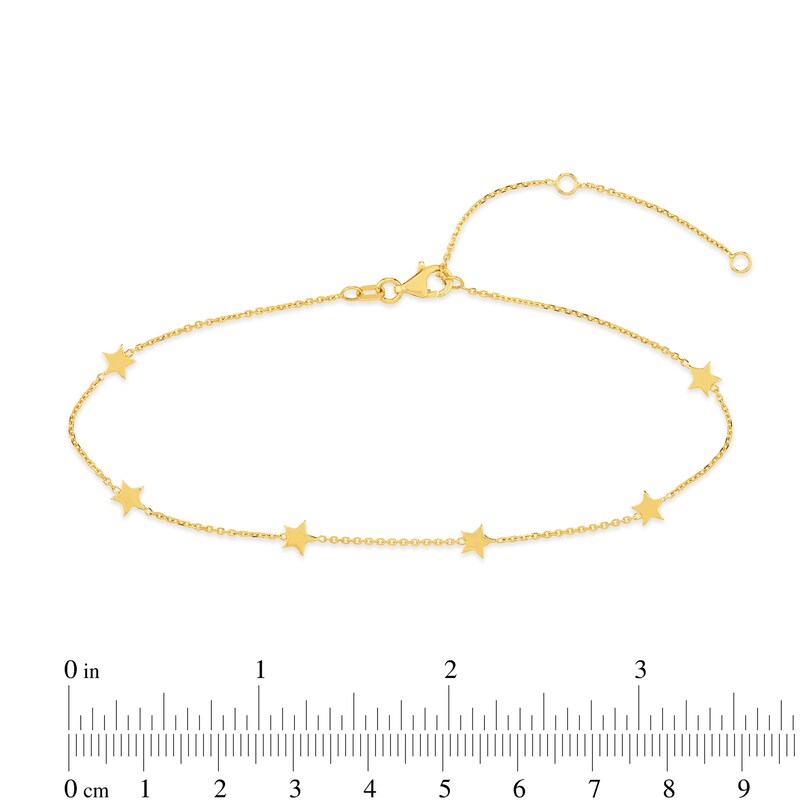 Main Image 3 of Star Station Anklet in Solid 14K Gold - 10”