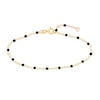 Thumbnail Image 1 of Black Enamel Bead Station Chain Bracelet in 14K Gold - 7.5”