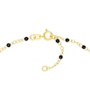 Thumbnail Image 2 of Black Enamel Bead Station Chain Bracelet in 14K Gold - 7.5”