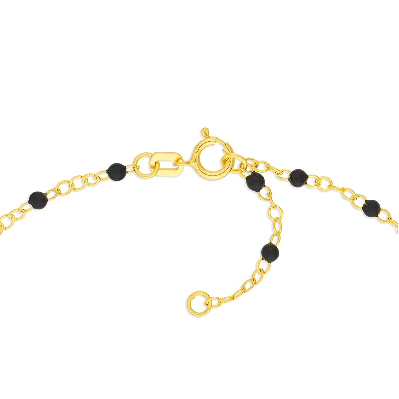 Main Image 2 of Black Enamel Bead Station Chain Bracelet in 14K Gold - 7.5”