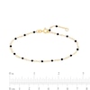 Thumbnail Image 3 of Black Enamel Bead Station Chain Bracelet in 14K Gold - 7.5”
