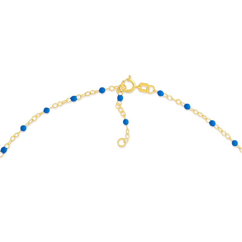 Main Image 2 of Blue Enamel Bead Station Chain Bracelet in 14K Gold - 7.5”