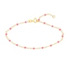 Thumbnail Image 0 of Pink Enamel Bead Station Chain Bracelet in 14K Gold - 7.5”