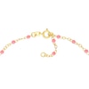 Thumbnail Image 1 of Pink Enamel Bead Station Chain Bracelet in 14K Gold - 7.5”