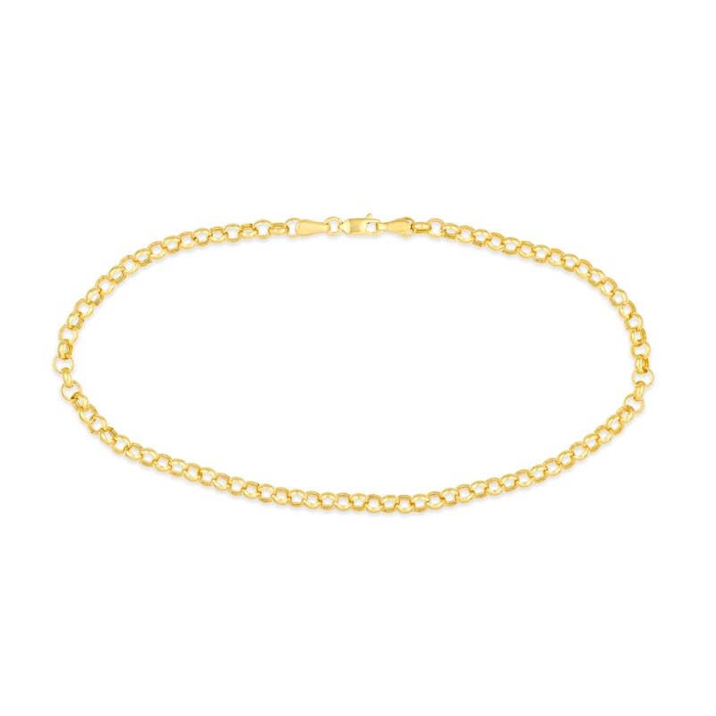 Main Image 1 of 3.75mm Rolo Chain Anklet in Hollow 14K Gold  - 10”