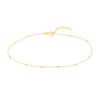 Thumbnail Image 1 of Diamond-Cut Brilliance Bead Station Chain Anklet in Solid 14K Gold - 10”