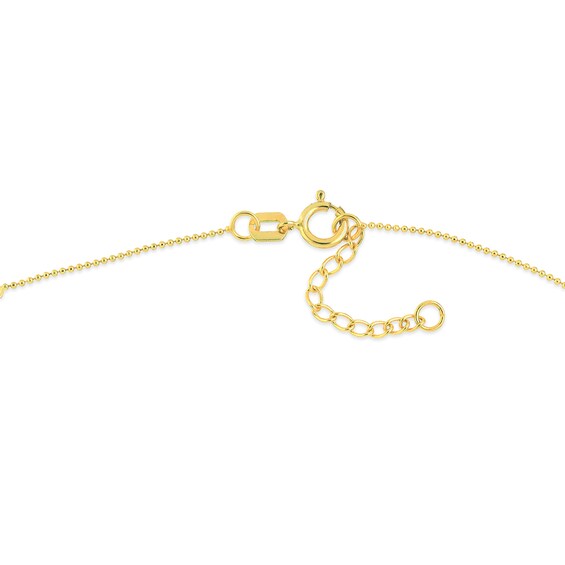 Diamond-Cut Brilliance Bead Station Chain Anklet in Solid 14K Gold - 10â