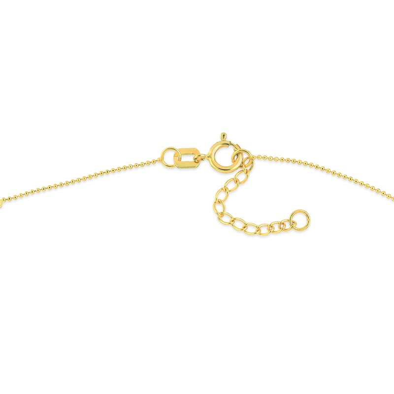 Main Image 2 of Diamond-Cut Brilliance Bead Station Chain Anklet in Solid 14K Gold - 10”