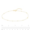 Thumbnail Image 3 of Diamond-Cut Brilliance Bead Station Chain Anklet in Solid 14K Gold - 10”
