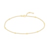 Thumbnail Image 1 of 3.0mm Disco Bead Station Rolo Chain Anklet in Hollow 14K Gold - 10”