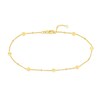 Thumbnail Image 1 of Diamond-Cut Hexagon Station Curb Chain Anklet in Solid 14K Gold - 10”