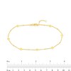 Thumbnail Image 3 of Diamond-Cut Hexagon Station Curb Chain Anklet in Solid 14K Gold - 10”
