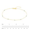 Thumbnail Image 3 of Turquoise Enamel Evil Eye Station Anklet in 14K Gold - 10”