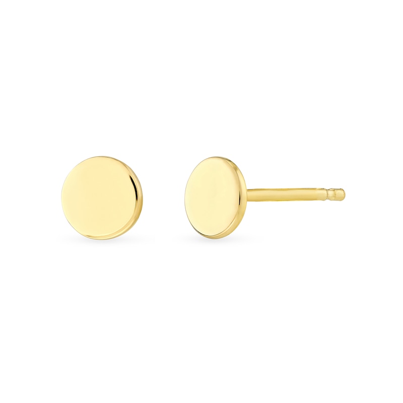 Main Image 1 of 5.0mm Polished Disc Stud Earrings in 14K Gold