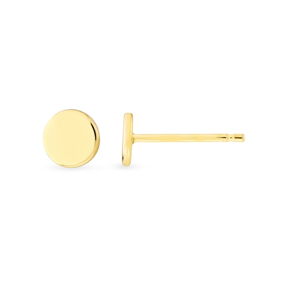 5.0mm Polished Disc Stud Earrings in 14K Gold