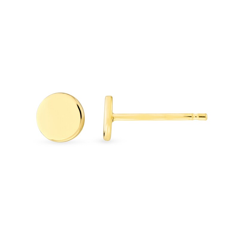 Main Image 2 of 5.0mm Polished Disc Stud Earrings in 14K Gold