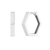 Thumbnail Image 1 of 14.45mm Hexagon Huggie Hoop Earrings in 14K White Gold
