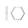 Thumbnail Image 2 of 14.45mm Hexagon Huggie Hoop Earrings in 14K White Gold