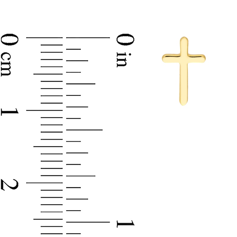 Main Image 2 of Cross Stud Earrings in 14K Gold