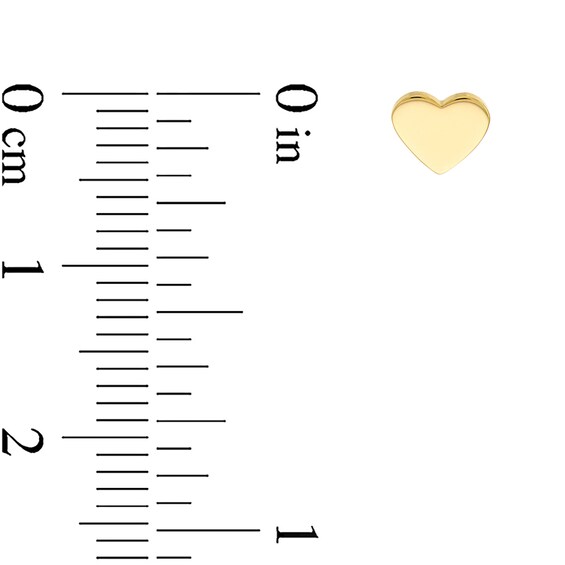 Heart Disc Stud Earrings in 14K Gold