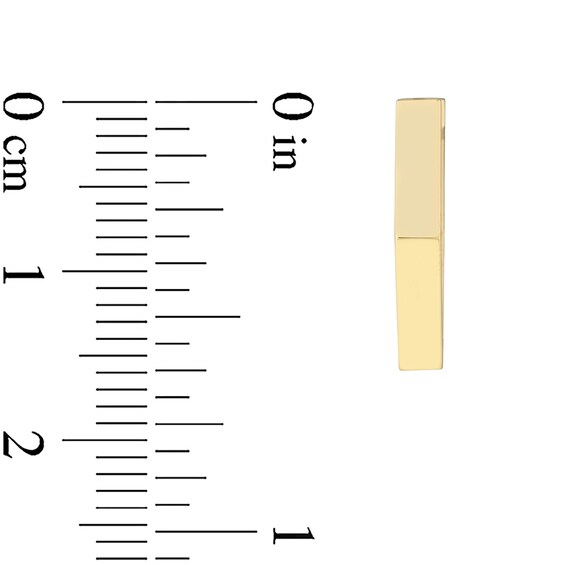 14.45mm Hexagon Huggie Hoop Earrings in 14K Gold