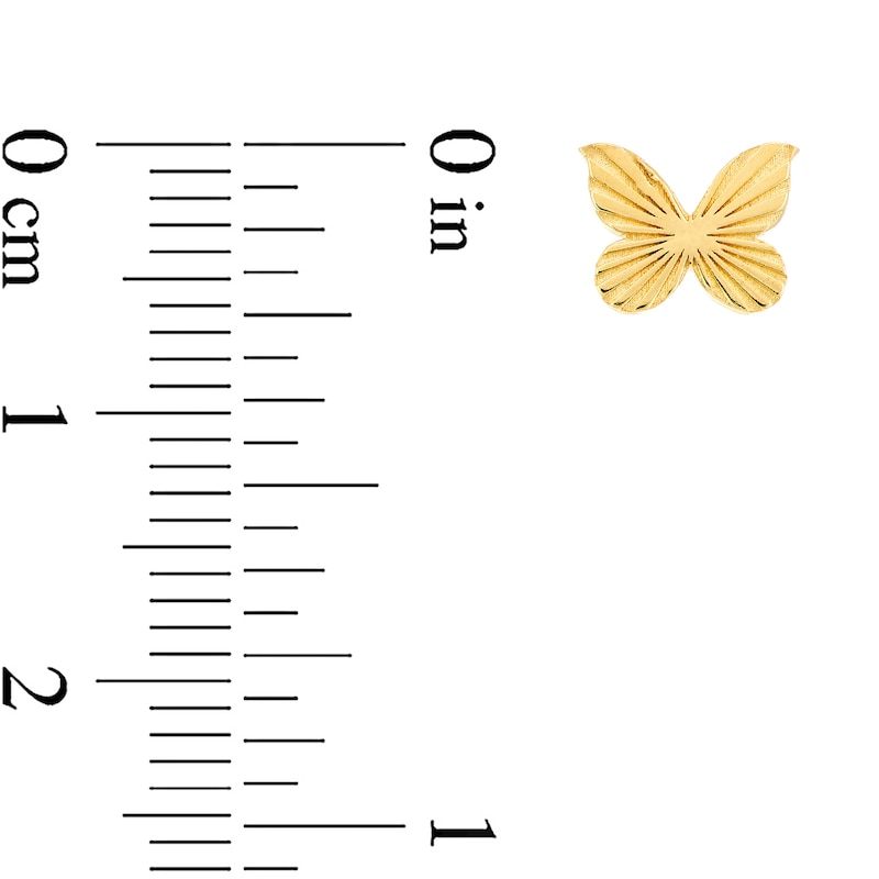 Main Image 2 of Fluted Butterfly Stud Earrings in 14K Gold
