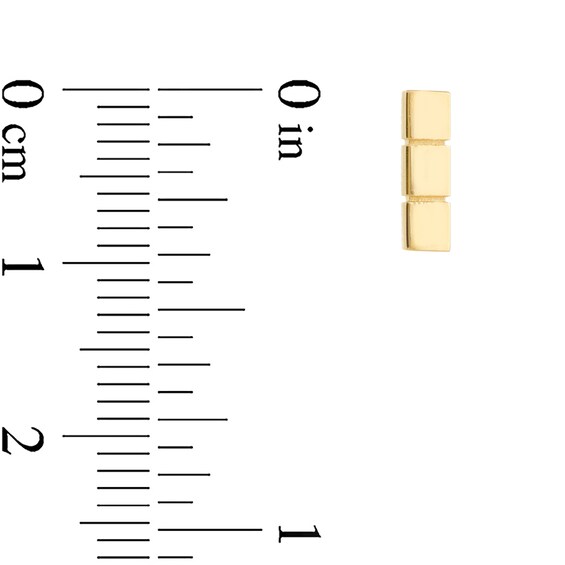 Block Trio Stud Earrings in 14K Gold