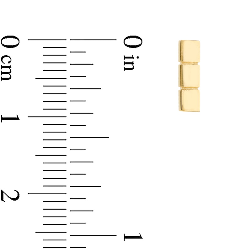 Main Image 2 of Block Trio Stud Earrings in 14K Gold