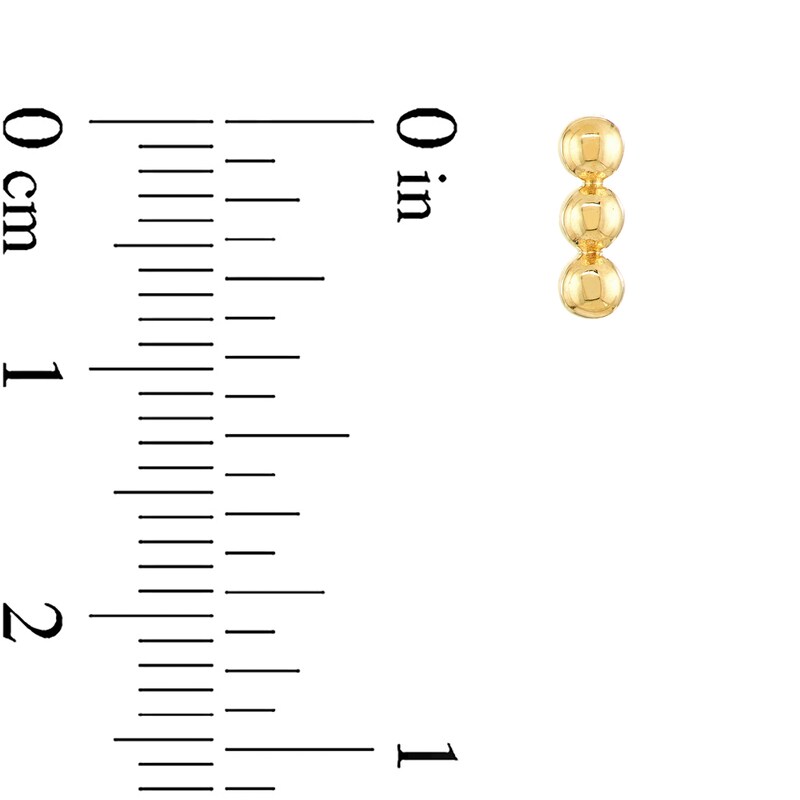 Main Image 2 of Linear Bead Trio Stud Earrings in 14K Gold