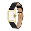 Thumbnail Image 1 of Ladies' Coach Reese Gold-Tone IP Black Leather Strap Watch with Rectangular White Dial (Model: 14504312)