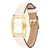 Thumbnail Image 1 of Ladies' Coach Reese Gold-Tone IP White Leather Strap Watch with Rectangular White Dial (Model: 14504314)