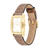 Thumbnail Image 1 of Ladies' Coach Reese Gold-Tone IP Brown Leather Strap Watch with Rectangular White Dial (Model: 14504355)