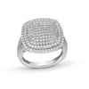Thumbnail Image 1 of 1 CT. T.W. Cushion-Shaped Multi-Diamond Double Frame Split Shank Ring in 10K White Gold