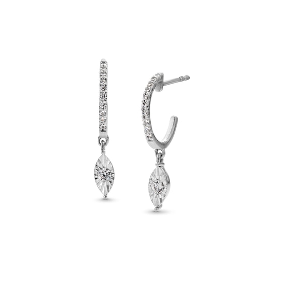 1/4 CT. T.w. Certified Lab-Grown Diamond Marquise Dangle Earrings in 10K White Gold (I/Si2)