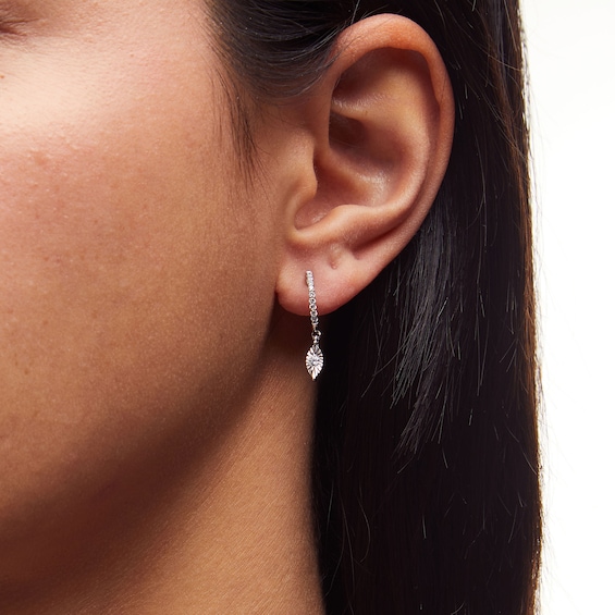 1/4 CT. T.w. Certified Lab-Grown Diamond Marquise Dangle Earrings in 10K White Gold (I/Si2)
