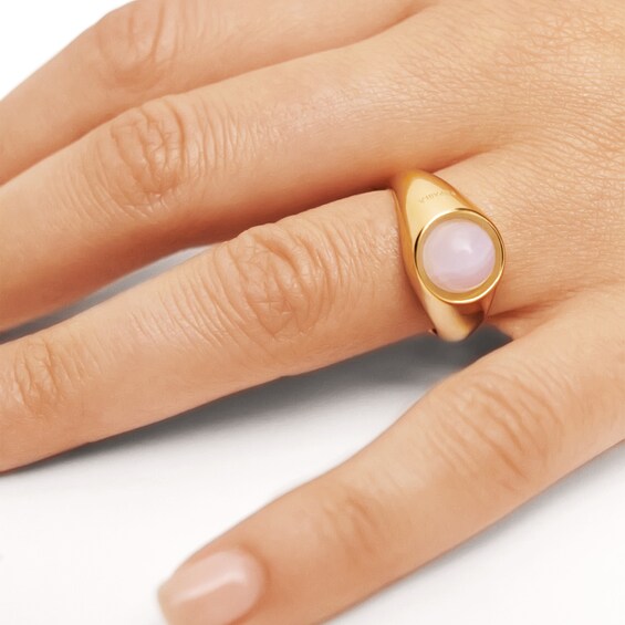 PDPAOLAâ¢ at Zales ICONS 8.0mm Blue Agate Solitaire Ring Sterling Silver with 18K Gold Plate