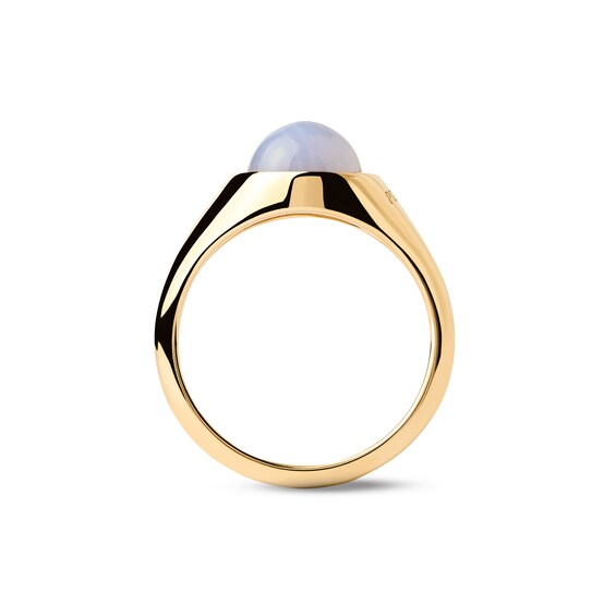 PDPAOLAâ¢ at Zales ICONS 8.0mm Blue Agate Solitaire Ring Sterling Silver with 18K Gold Plate