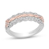 Thumbnail Image 1 of Enchanted Disney Rapunzel 1/2 CT. T.W. Diamond Braided Scallop Wedding Band in 14K Two-Tone Gold