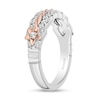 Thumbnail Image 2 of Enchanted Disney Rapunzel 1/2 CT. T.W. Diamond Braided Scallop Wedding Band in 14K Two-Tone Gold