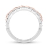 Thumbnail Image 3 of Enchanted Disney Rapunzel 1/2 CT. T.W. Diamond Braided Scallop Wedding Band in 14K Two-Tone Gold