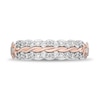 Thumbnail Image 4 of Enchanted Disney Rapunzel 1/2 CT. T.W. Diamond Braided Scallop Wedding Band in 14K Two-Tone Gold