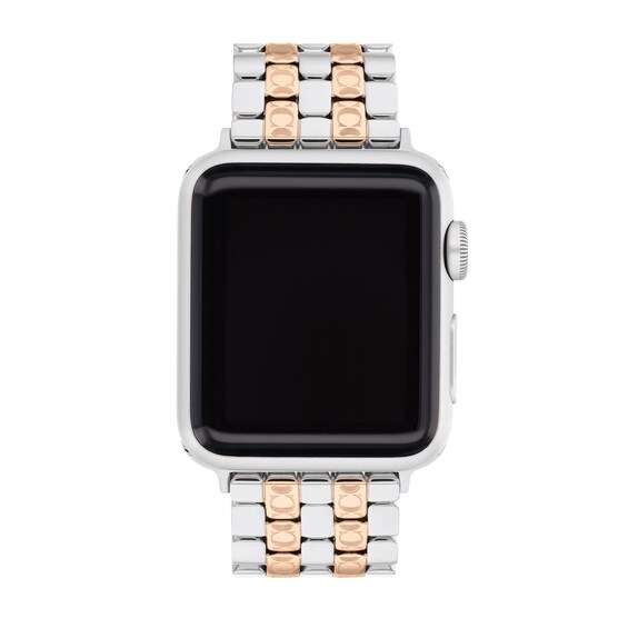 Ladies' Coach Apple Watch Straps Two-Tone Interchangeable Replacement Band Smart Watch Attachment (Model: 14700244)