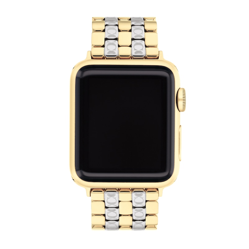 Main Image 2 of Ladies' Coach Apple Watch Straps Two-Tone Interchangeable Replacement Band Smart Watch Attachment (Model: 14700245)