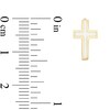 Thumbnail Image 2 of White Enamel Cross Huggie Hoop Earrings in 14K Gold