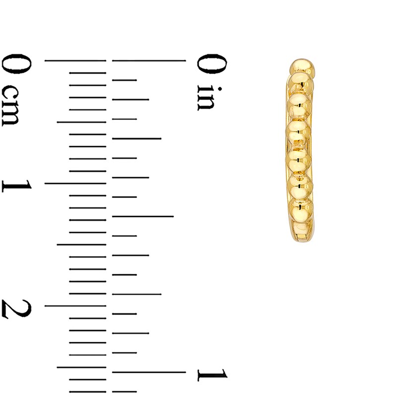 Main Image 2 of 14.0mm Beaded Huggie Hoop Earrings in 14K Gold